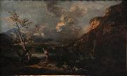 Salvator Rosa Landscape with Tobit and the angel oil on canvas